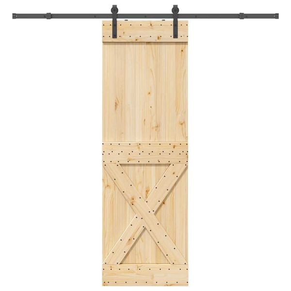 vidaXL Sliding Door with Hardware Set 70x210 cm Solid Wood Pine