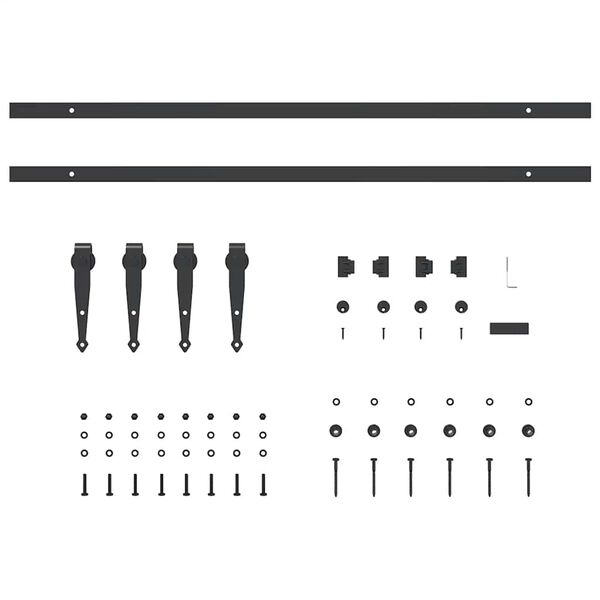 vidaXL Sliding Cabinet Door Kit 183 cm Carbon Steel