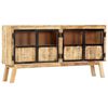 vidaXL Sideboard Brown and Black 160x30x80 cm Solid Rough Mango Wood