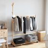vidaXL Clothes Rack with Hooks and Wheels 100x35x157 cm Bamboo