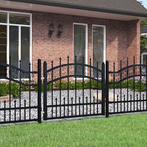 vidaXL Fence Gate KAMPEN with Spear Top Black 103x75 cm Steel