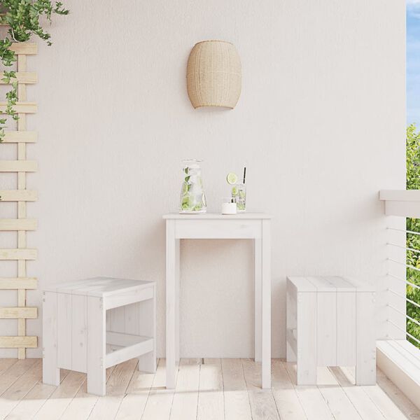 vidaXL Garden Stools 2 pcs White 40x36x45 cm Solid Wood Pine