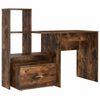 vidaXL Desk Smoked Oak Engineered Wood 131.5 x 50 x 106.5 cm