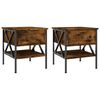 vidaXL Bedside Tables 2 pcs Smoked Oak 40x42x45 cm Engineered Wood