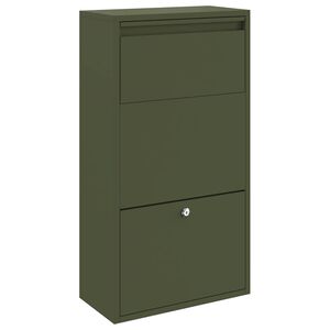 vidaXL Parcel Drop Box with Storage Olive Green 44 x 22 x 82 cm Steel
