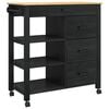 vidaXL Kitchen Trolley Black