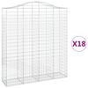 vidaXL Arched Gabion Baskets 18 pcs 200x50x220/240 cm Galvanised Iron