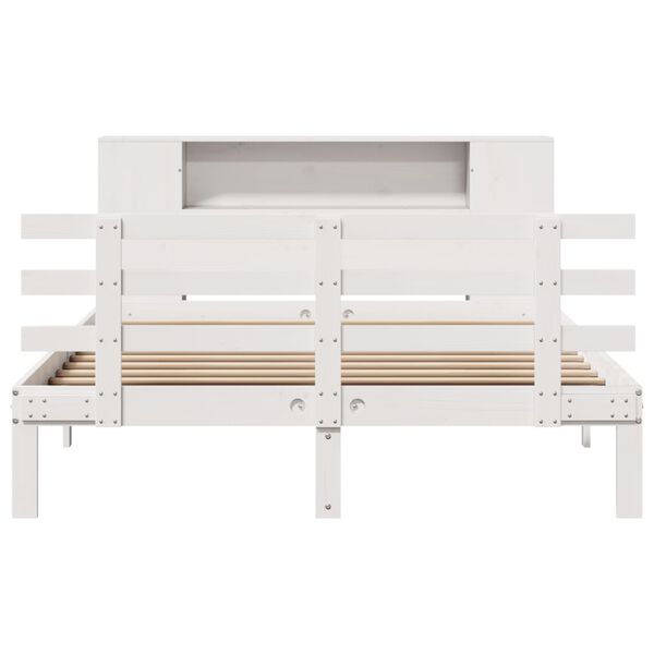 vidaXL Bookcase Bed without Mattress White 140x190cm Solid Wood Pine