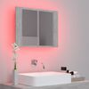 vidaXL LED Bathroom Mirror Cabinet Concrete Grey 60x12x45 cm Acrylic