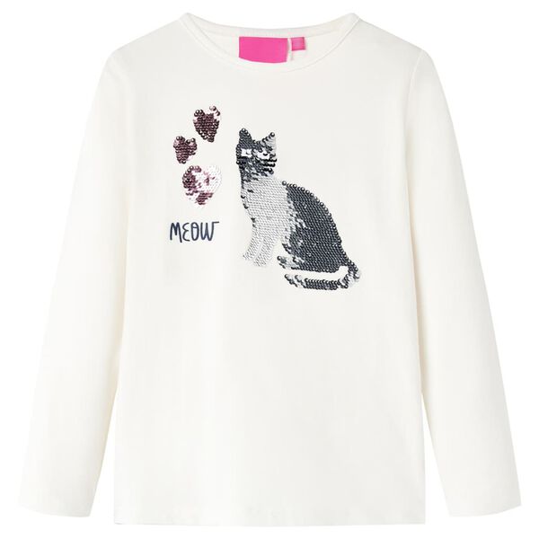 Kids' T-shirt with Long Sleeves Ecru 116