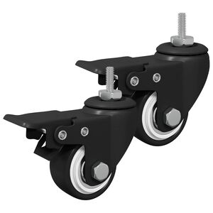 vidaXL Casters 2 pcs Black M6 x 37 mm Iron and Nylon