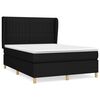 vidaXL Box Spring Bed with Mattress Black 140x200 cm Fabric