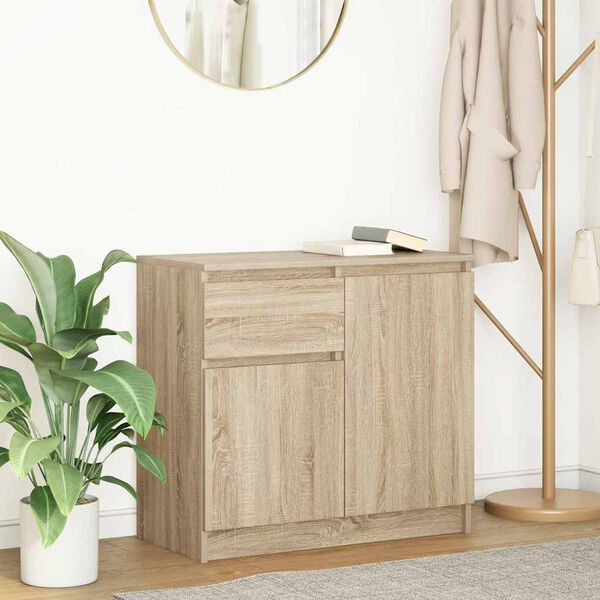 vidaXL Sideboard with Drawer Sonoma Oak 71x35x65 cm Engineered Wood