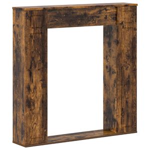 vidaXL Fireplace Surround Smoked Oak 100 x 20 x 100 cm Engineered Wood