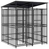 vidaXL Outdoor Dog Kennel with Roof Steel 3,69 m&sup2;