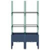 vidaXL Garden Planter with Trellis Blue Grey 80x40x142.5 cm PP