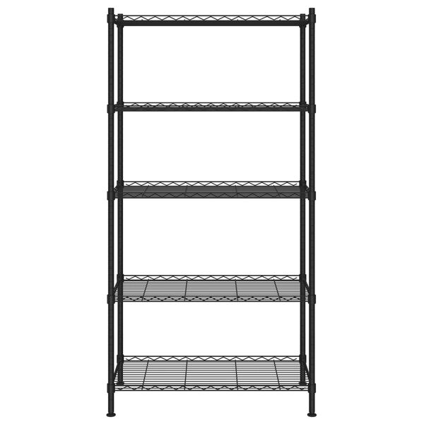 vidaXL 5-Tier Storage Shelf 90x35x180 cm Black 250 kg
