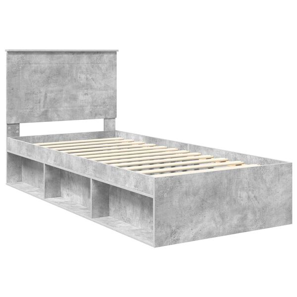 vidaXL Bed Frame Concerte Grey 90 x 190 cm Solid Pine Wood