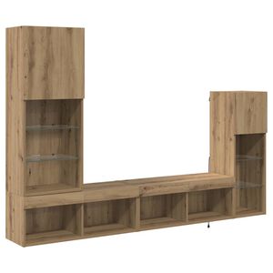vidaXL TV Wall Units Wall-mounted 4 pcs Artisan Oak Engineered Wood