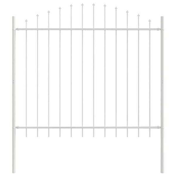 vidaXL Garden Fence 7 pcs White 170 x 190 cm Powder-Coated Steel