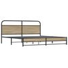 vidaXL Metal Bed Frame without Mattress Smoked Oak 200x200 cm