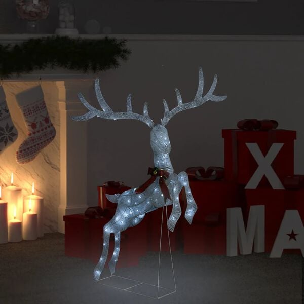 vidaXL Flying Reindeer Christmas Decoration 120 LEDs White Cold White