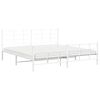 vidaXL Metal Bed Frame without Mattress with Footboard White 200x200cm