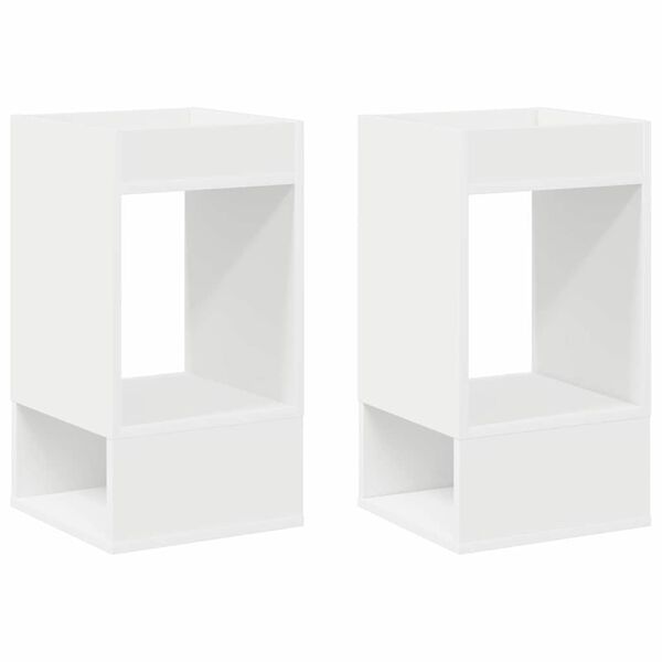 vidaXL End Table 2 pcs White 30 x 30 x 56 cm Engineered Wood
