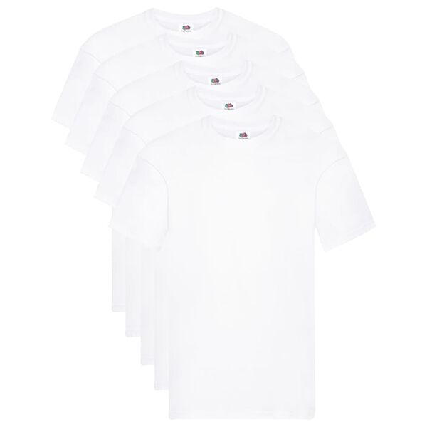 Fruit of the Loom Original T-shirts 5 pcs White XXL Cotton