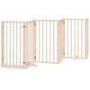 vidaXL Dog Gate with Door Foldable 9 Panels 450 cm Poplar Wood