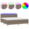 vidaXL Box Spring Bed with Mattress&LED Taupe 160x200cm Fabric