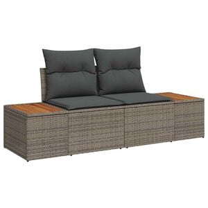 vidaXL Garden Sofa Grey 184 x 62 x 85cm Poly Rattan