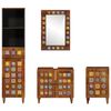 vidaXL Bathroom Furniture Set with Shelf 4 pcs Walnut Solid Mango Wood