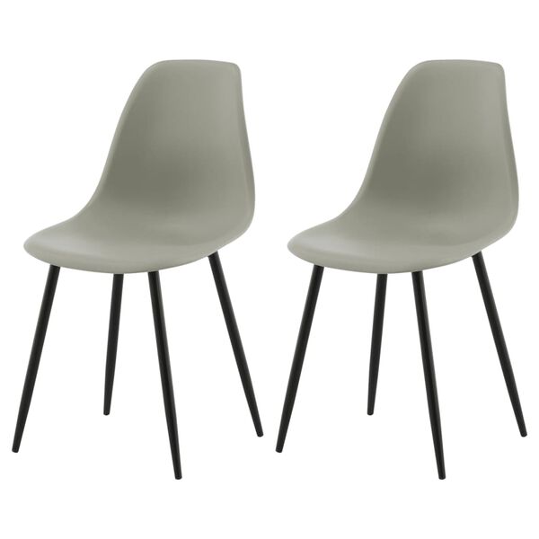 Venture Home Dining Chairs 2 pcs Polar Plastic Grey and Black