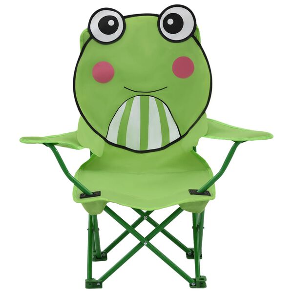 vidaXL Kids' Garden Chairs 2 pcs Green Fabric