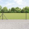 vidaXL Fence Post Grey 25 x 0.4 m (50 mm mesh) Steel and PVC