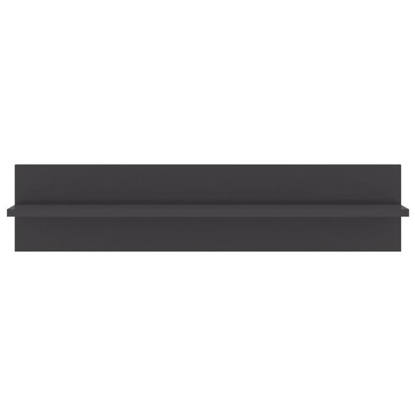 vidaXL Wall Shelf 2 pcs High Gloss Grey 80x11.5x18 cm Engineered Wood