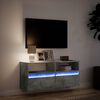 vidaXL TV Wall Cabinet with LED Lights Concrete Grey 100x31x45 cm