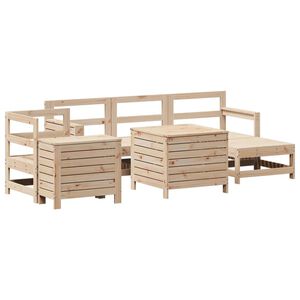 vidaXL 7 Piece Garden Sofa Set Solid Wood Pine