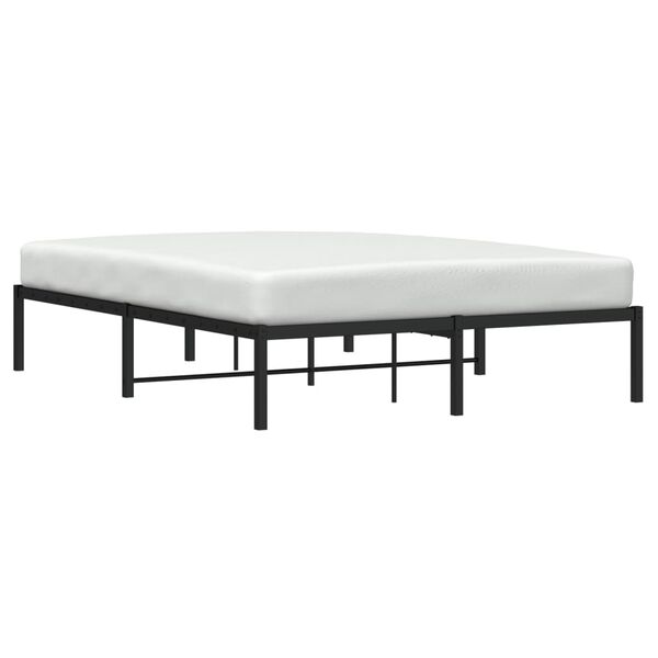 vidaXL Metal Bed Frame without Mattress Black 140x190cm
