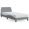 vidaXL Bed Frame "Dover" Light Grey 90x190 cm Single Fabric