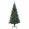 vidaXL Artificial Pre-lit Christmas Tree Green 210 cm PVC and Metal