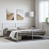 vidaXL Metal Bed Frame without Mattress with Footboard White 183x213cm