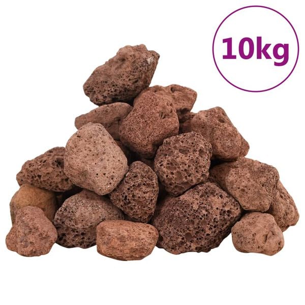 vidaXL Volcanic Rocks 10 kg Red 3-5 cm