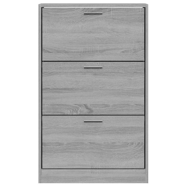 vidaXL Shoe Cabinet Grey Sonoma 63x24x103 cm Engineered Wood