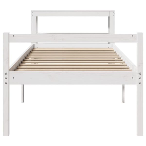 vidaXL Senior Bed with Headboard without Mattress White 90x190 cm Single