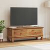 vidaXL TV Stand with Drawer Natural 110 x 35 x 40 cm Solid Teak Wood