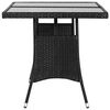 vidaXL Garden Table Black 140x80x74 cm Poly Rattan