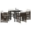 vidaXL Garden Dining Set 5 pcs Brown Poly rattan