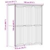 vidaXL Wardrobe BODO White 151.5x52x176.5 cm Solid Wood Pine